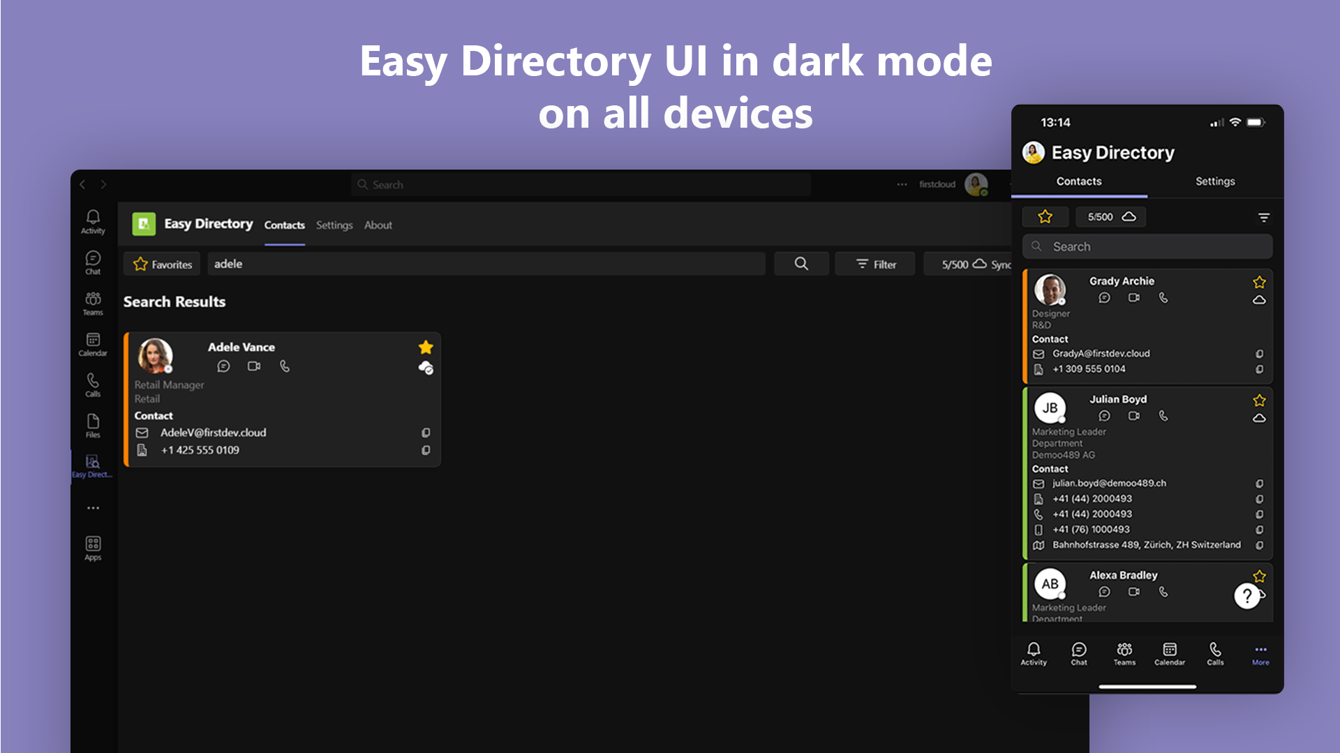 Easy Directory for Teams - Dark Mode