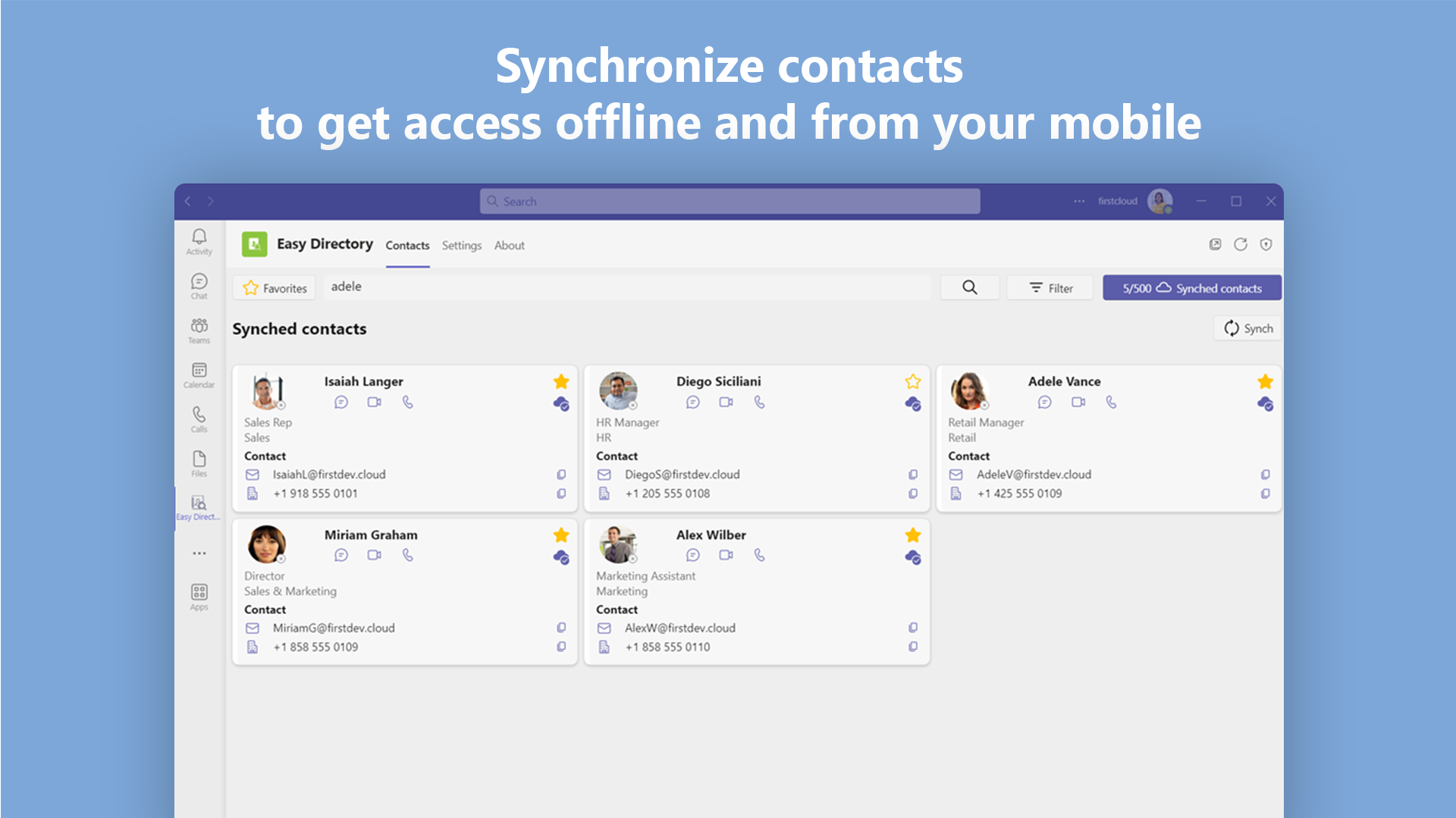 Easy Directory for Teams - Synched Contacts