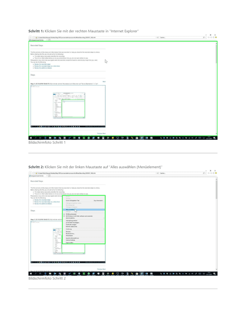 Tip-Of-The-Week 3 Schrittaufzeichnung