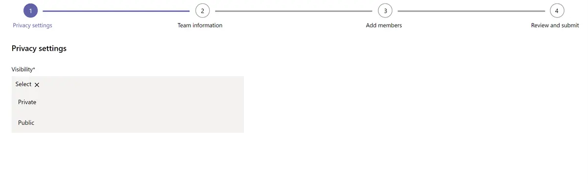Microsoft Teams: request a team