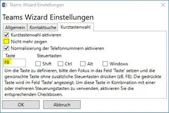 Teams Wizard Hotkey Dialer für Microsoft Teams