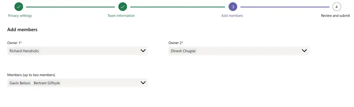 Microsoft Teams: request a team