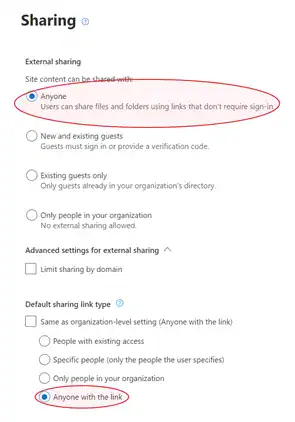 Externes Filesharing SharePoint für alle