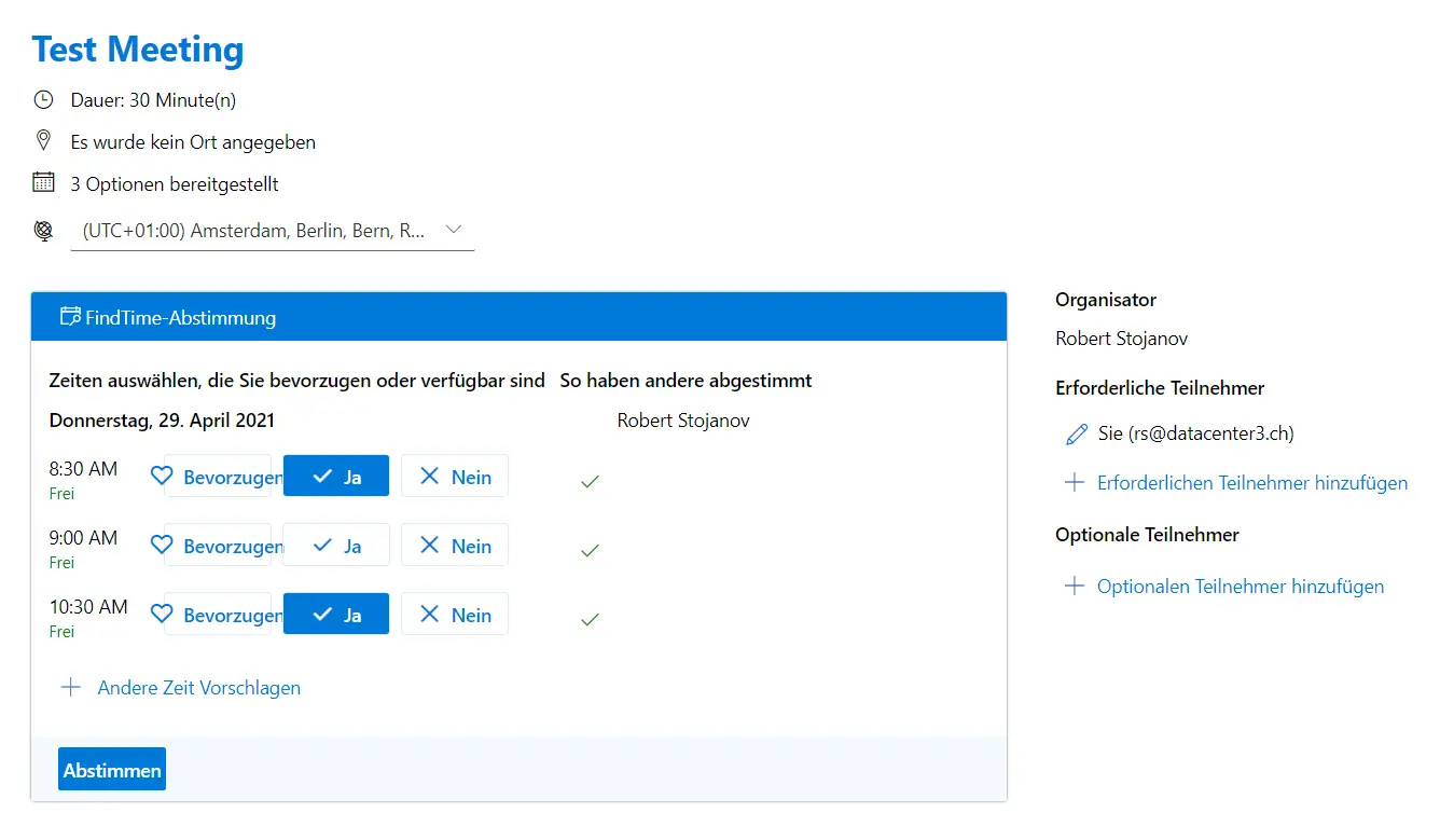 Findtime - Das Doodle für Outlook