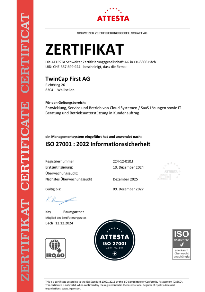 ISO 27001 Zertifizierung