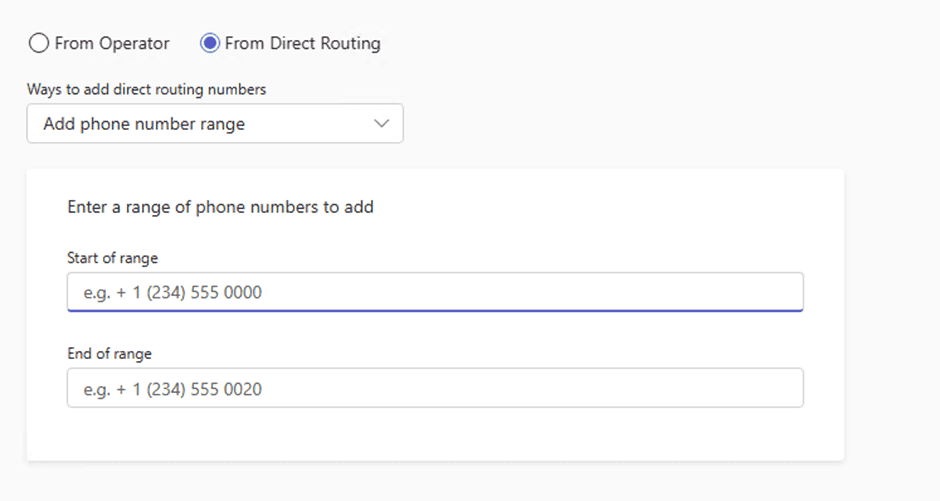 Management of Teams numbers
