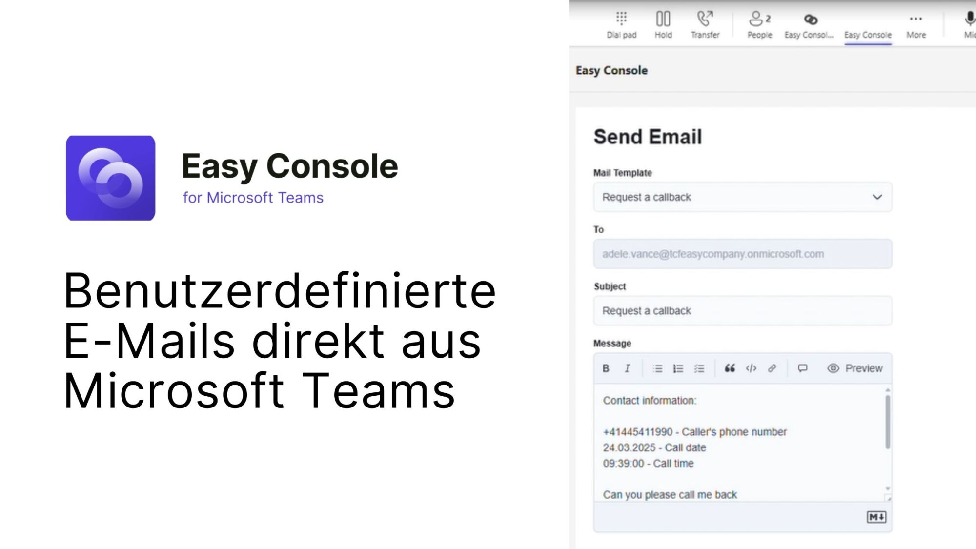 Einblick in das Verschicken benutzerdefinierter E-Mails aus Microsoft Teams