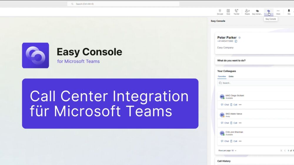 Call Center Integration für Microsoft Teams - Easy Console