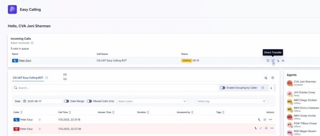 Easy Calling Dashboard in Microsoft Teams – Real-time call overview