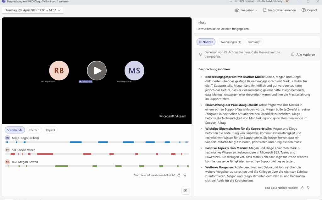 Meetings nachbearbeiten mit Microsoft Copilot