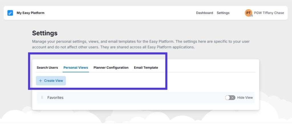 Auf der My Easy Plattform verwalten End-User ihre persönlichen Einstellungen zentral
