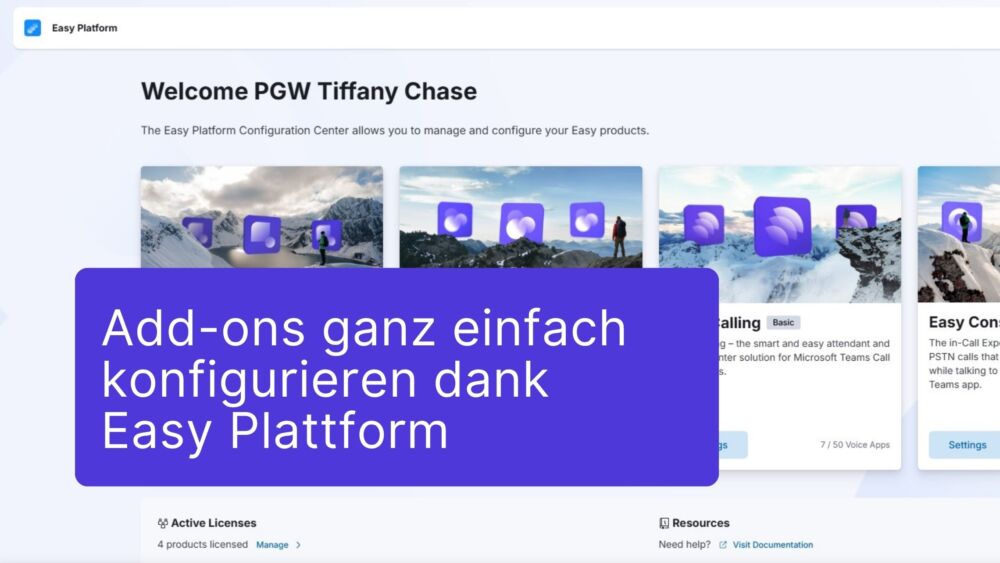Add-ons einfach konfigurieren, individuell nutzen – dank unserer Easy Plattform