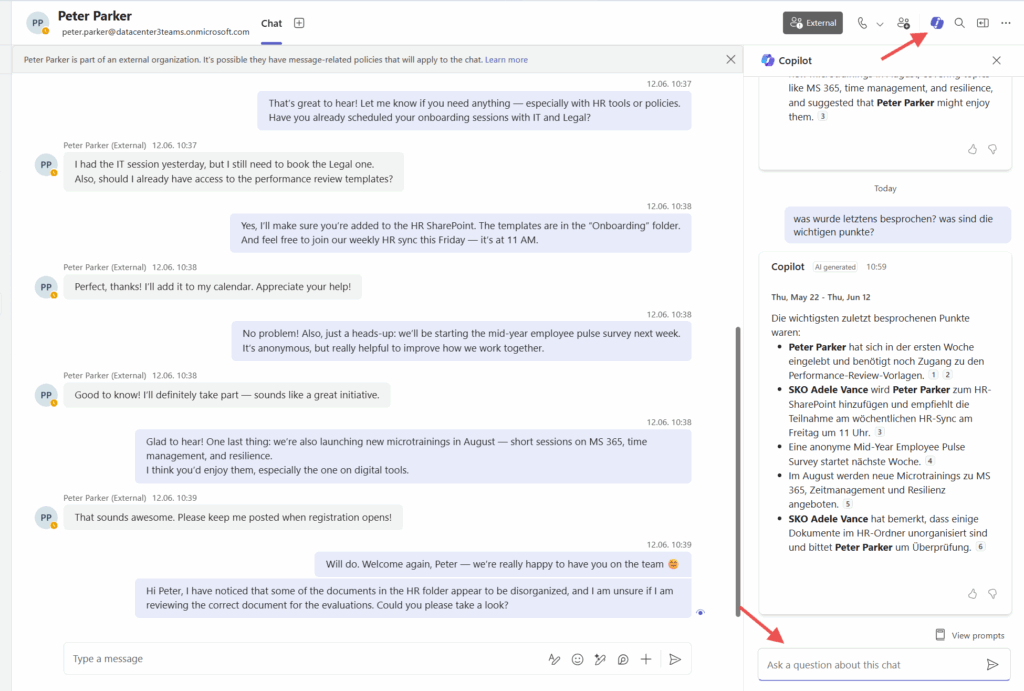 Find information faster: Copilot searches Microsoft Teams for you