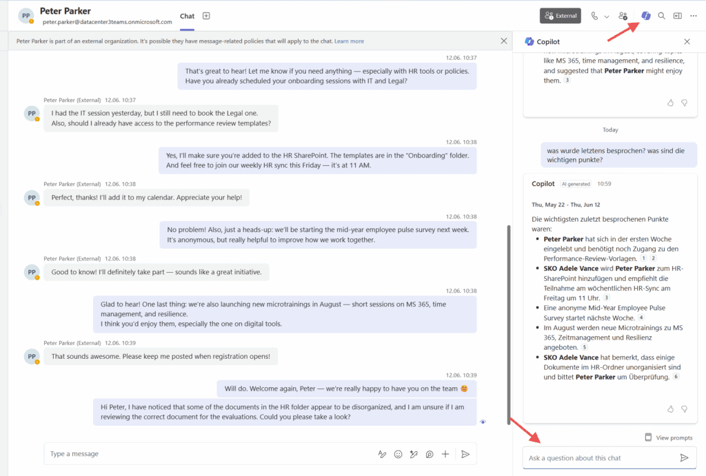 Informationen schneller finden: Copilot durchsucht Microsoft Teams für dich