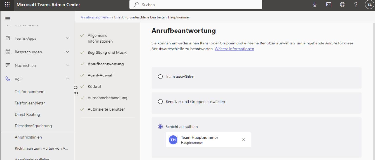Microsoft Teams telephony Shifts app for call queues