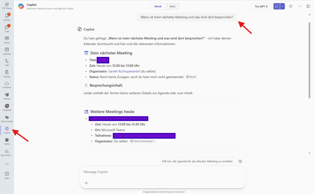 Planning and organizing meetings with Microsoft Copilot in Teams