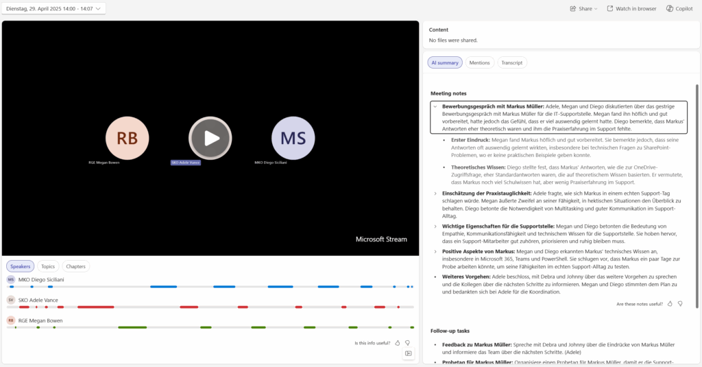 Meeting summaries with Microsoft Copilot