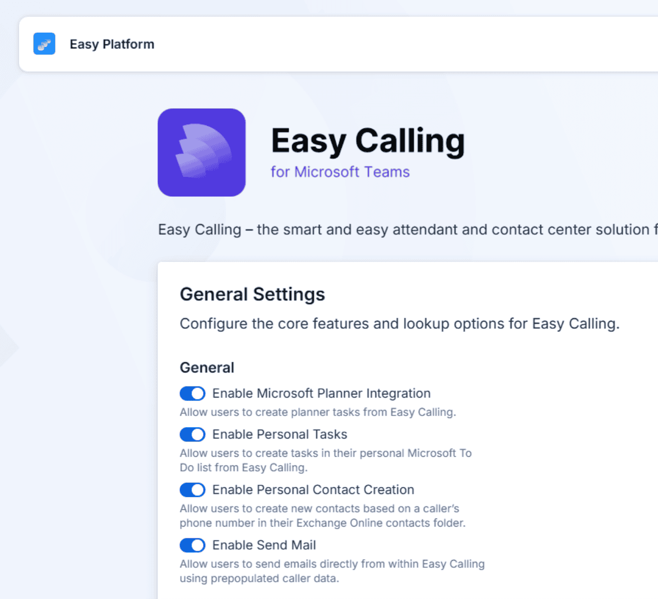 Central control for maximum flexibility in the configuration center