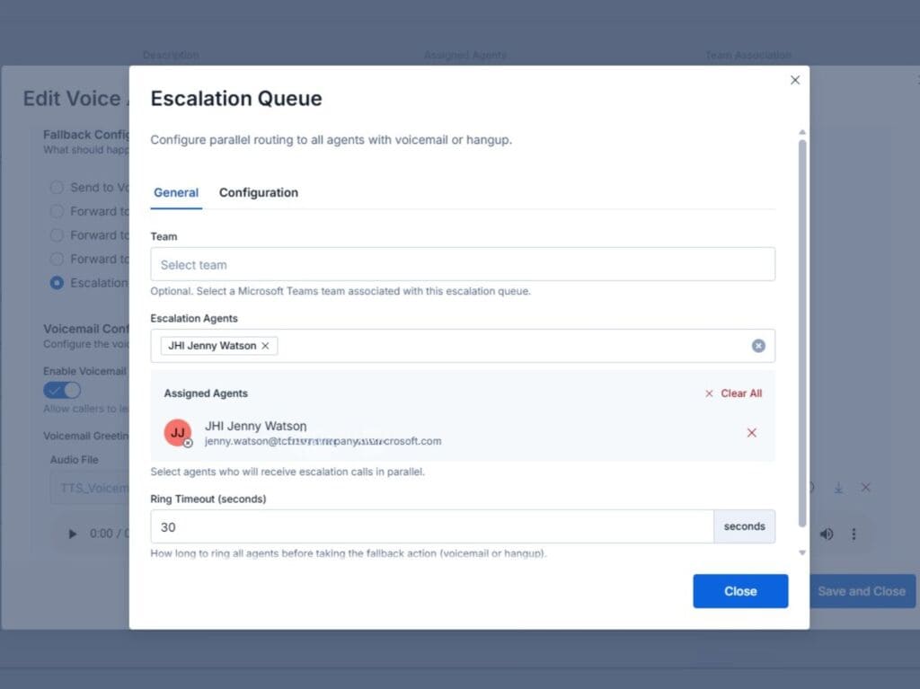 Set up escalation queue in Easy Calling