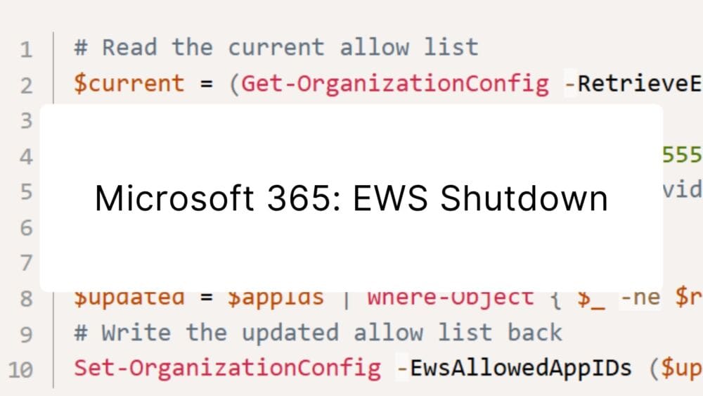 Microsoft 365: EWS Will Be Phased Out Starting in October 2026 – What Admins Need to Know Now