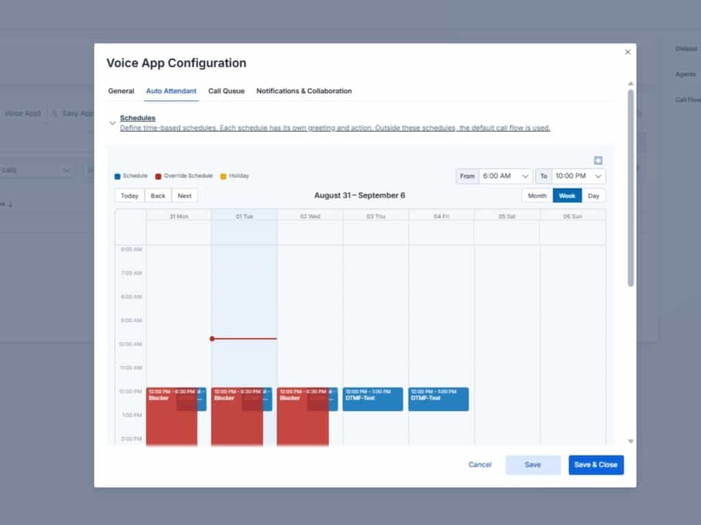 Übersicht über die Zeitpläne im Auto Attendant von Easy Calling für Microsoft Teams Telefonie